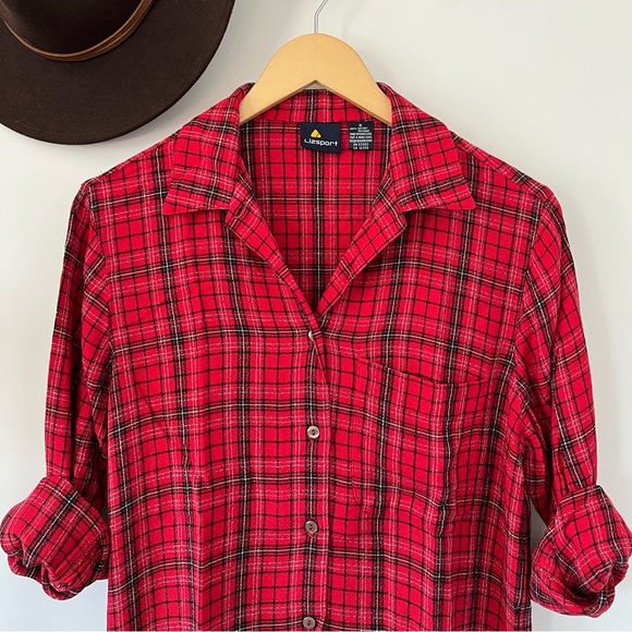 Lizsport Tops - Vintage Lizsport Plaid Button Down
